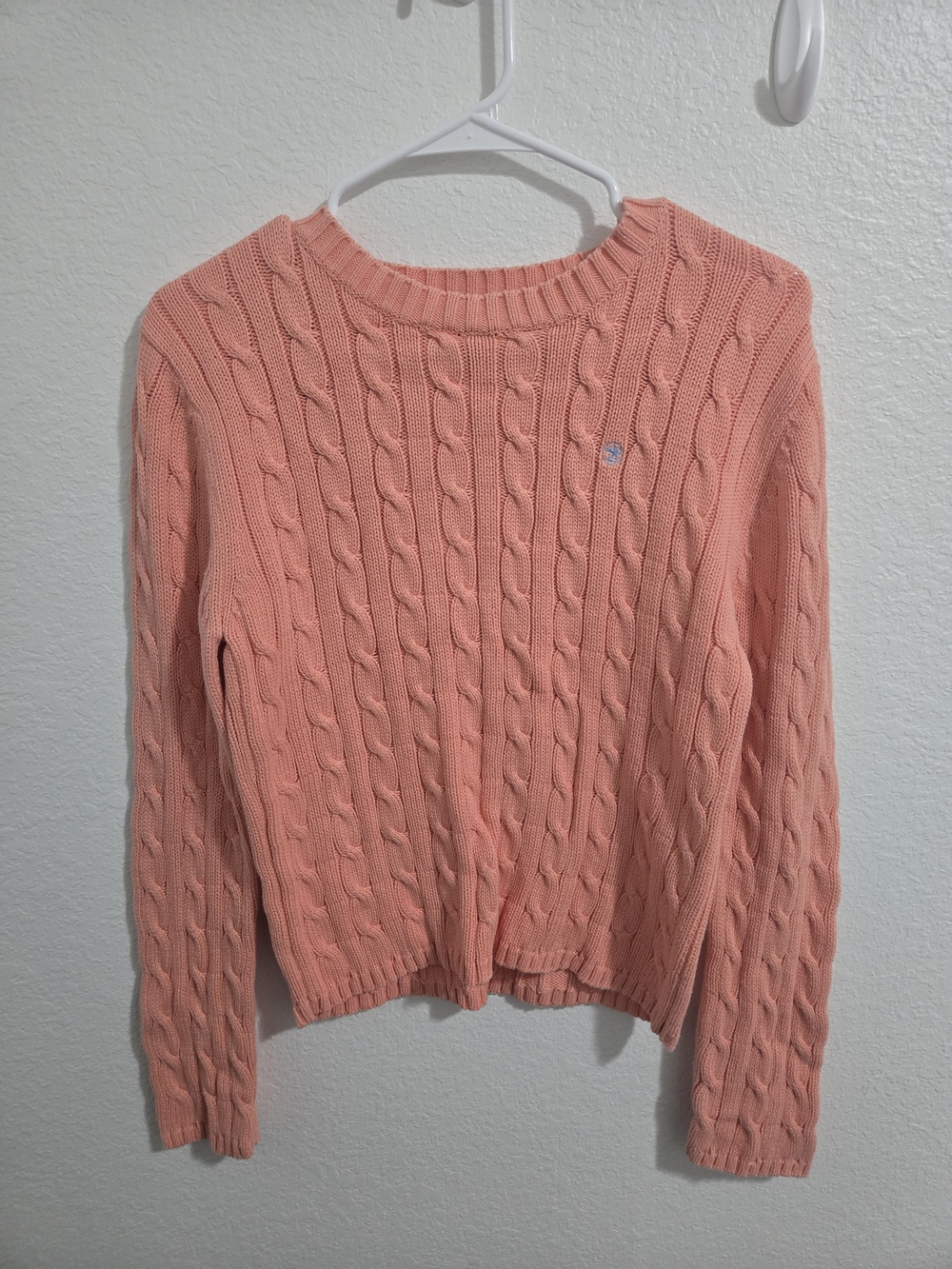 VTG Duck Head Peach Cable-Knit Crewneck Sweater